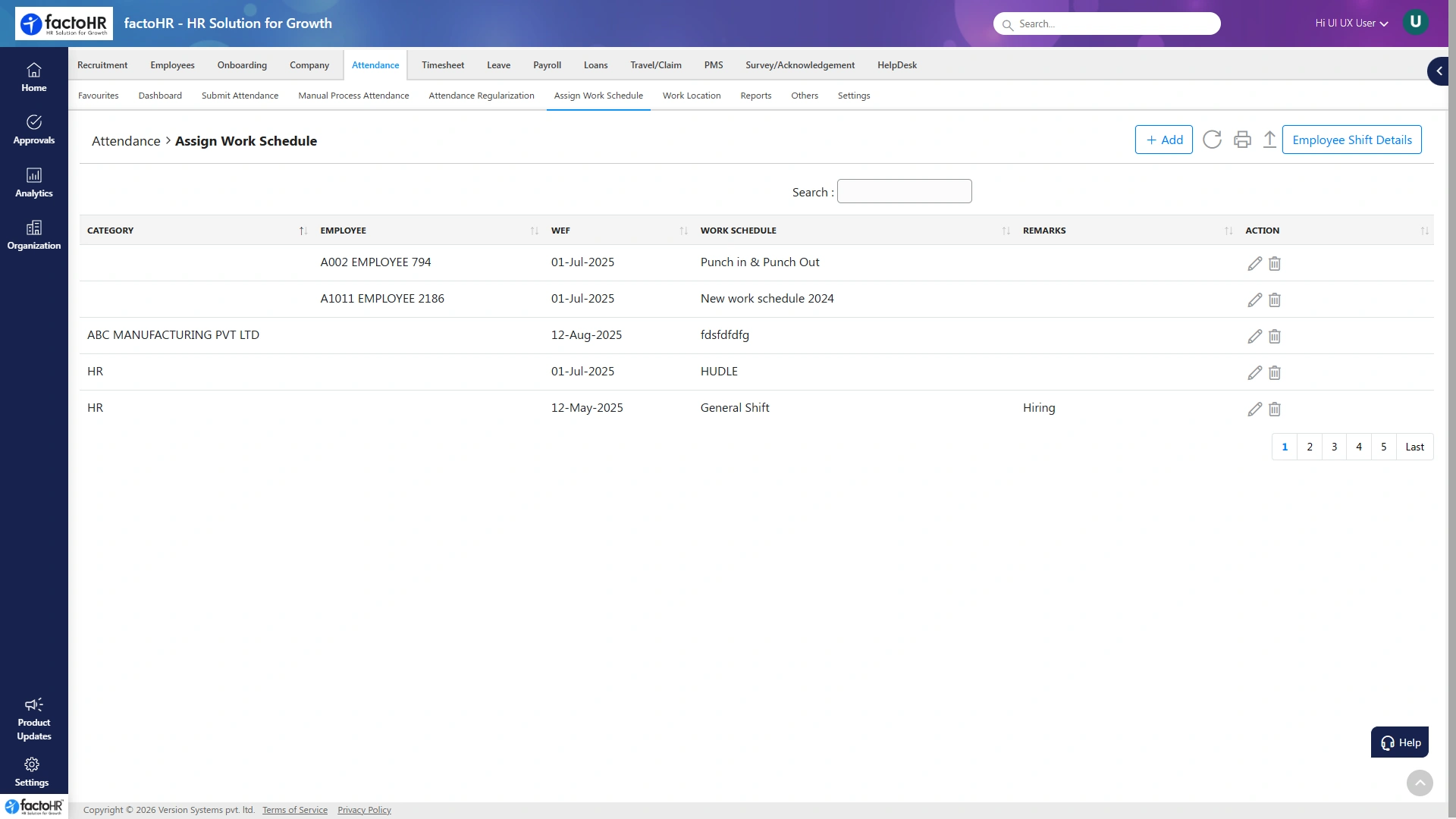 Timesheet management software work schedule and project assignment