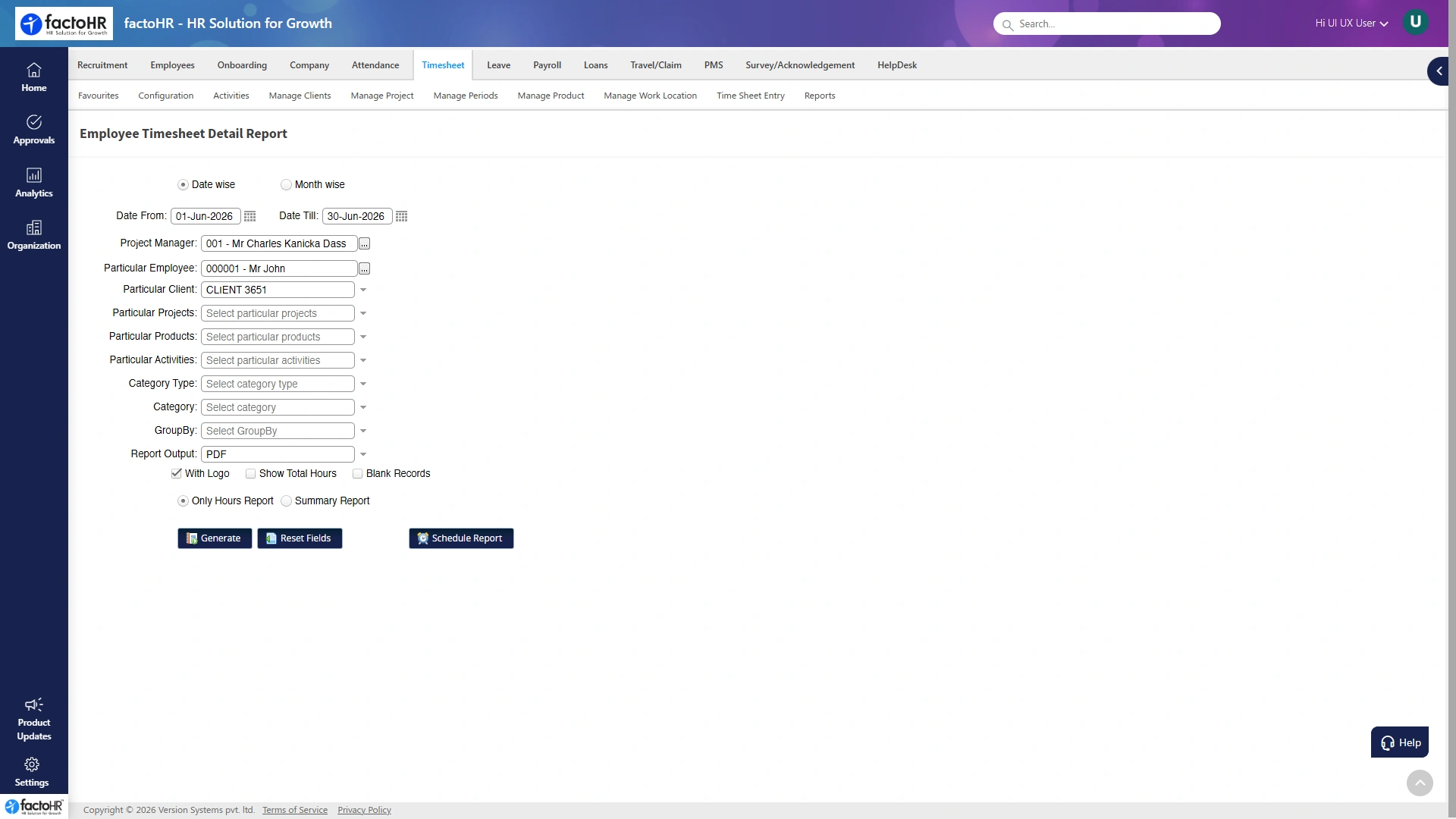 Timesheet management software employee timesheet detail report