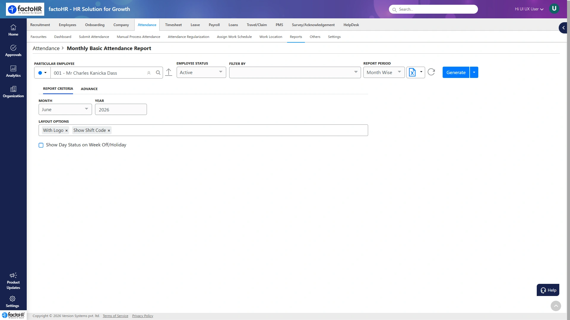 HR and payroll software for manufacturing monthly attendance and muster roll
