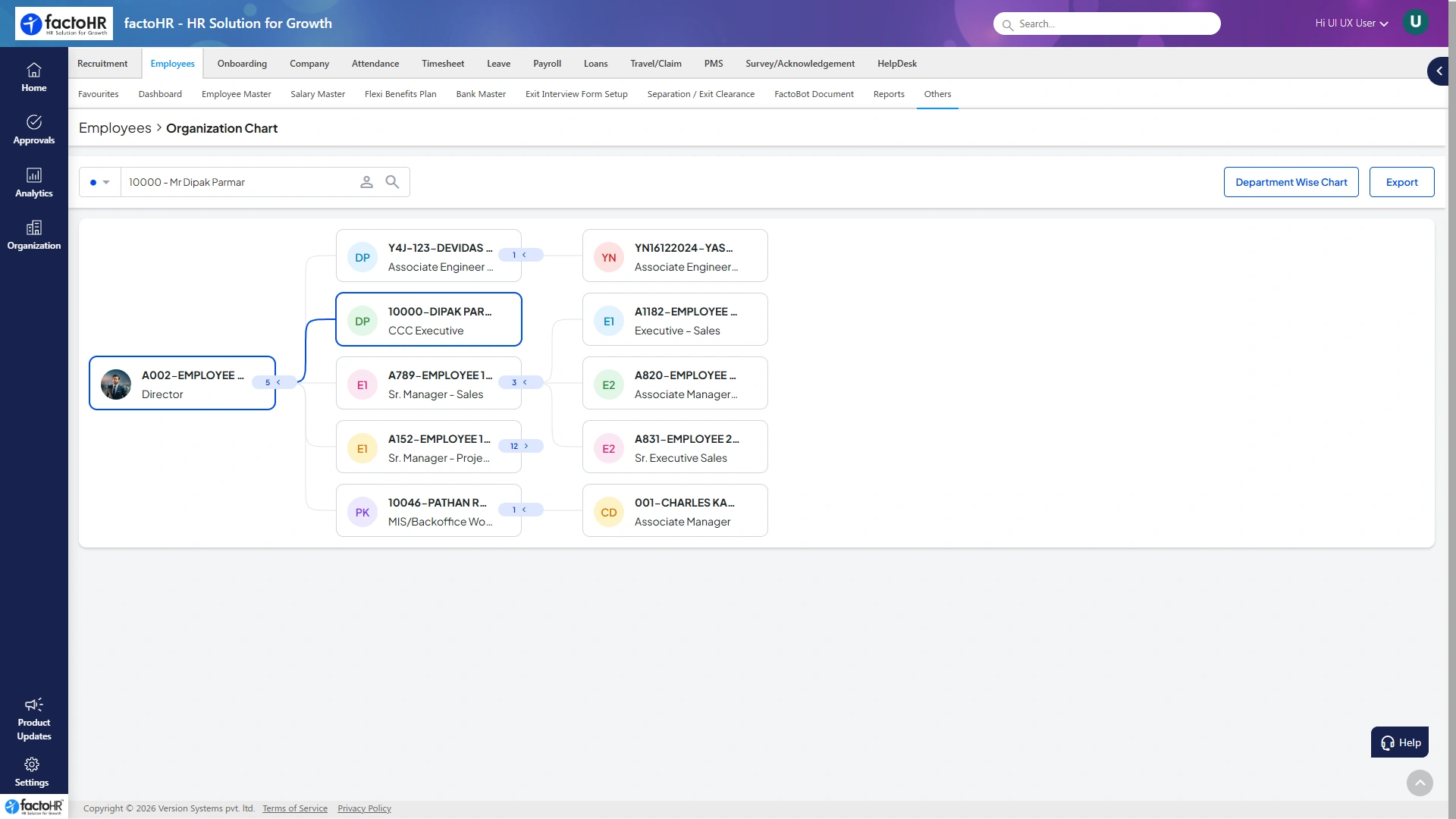 Core HR screen