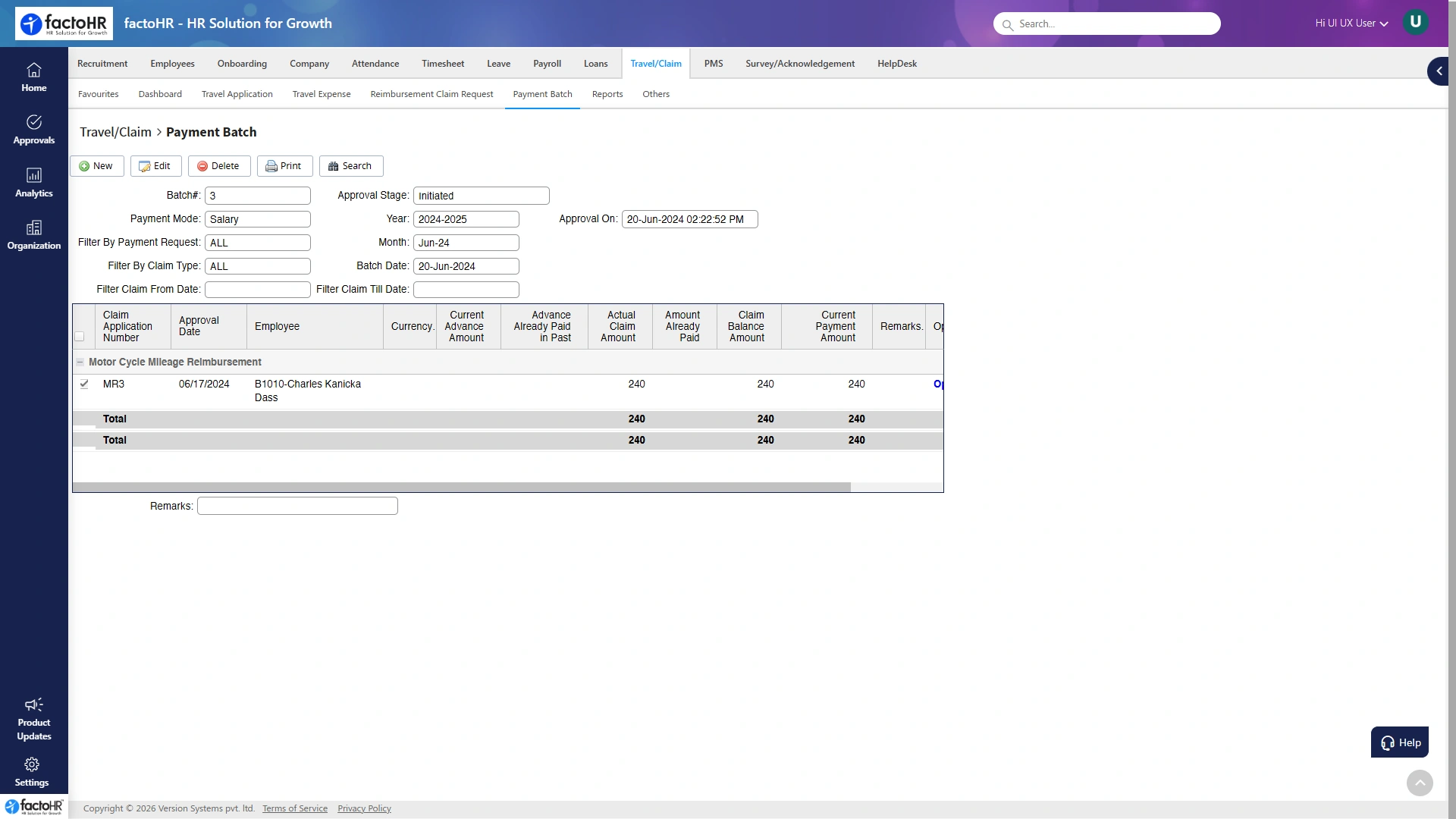 HR and payroll software for banking salary payment batch