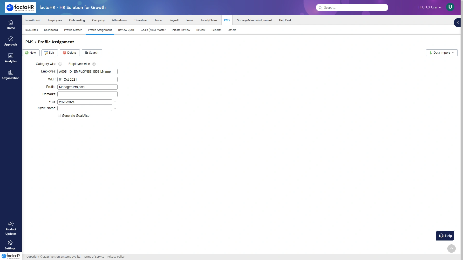 HR and payroll software for banking role-based access assignment