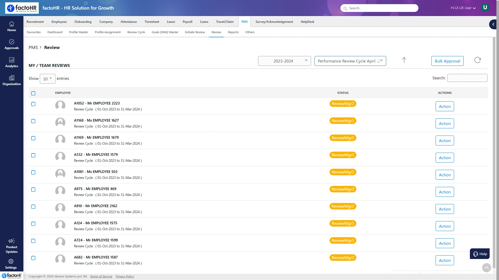 Performance management software 360 degree feedback review