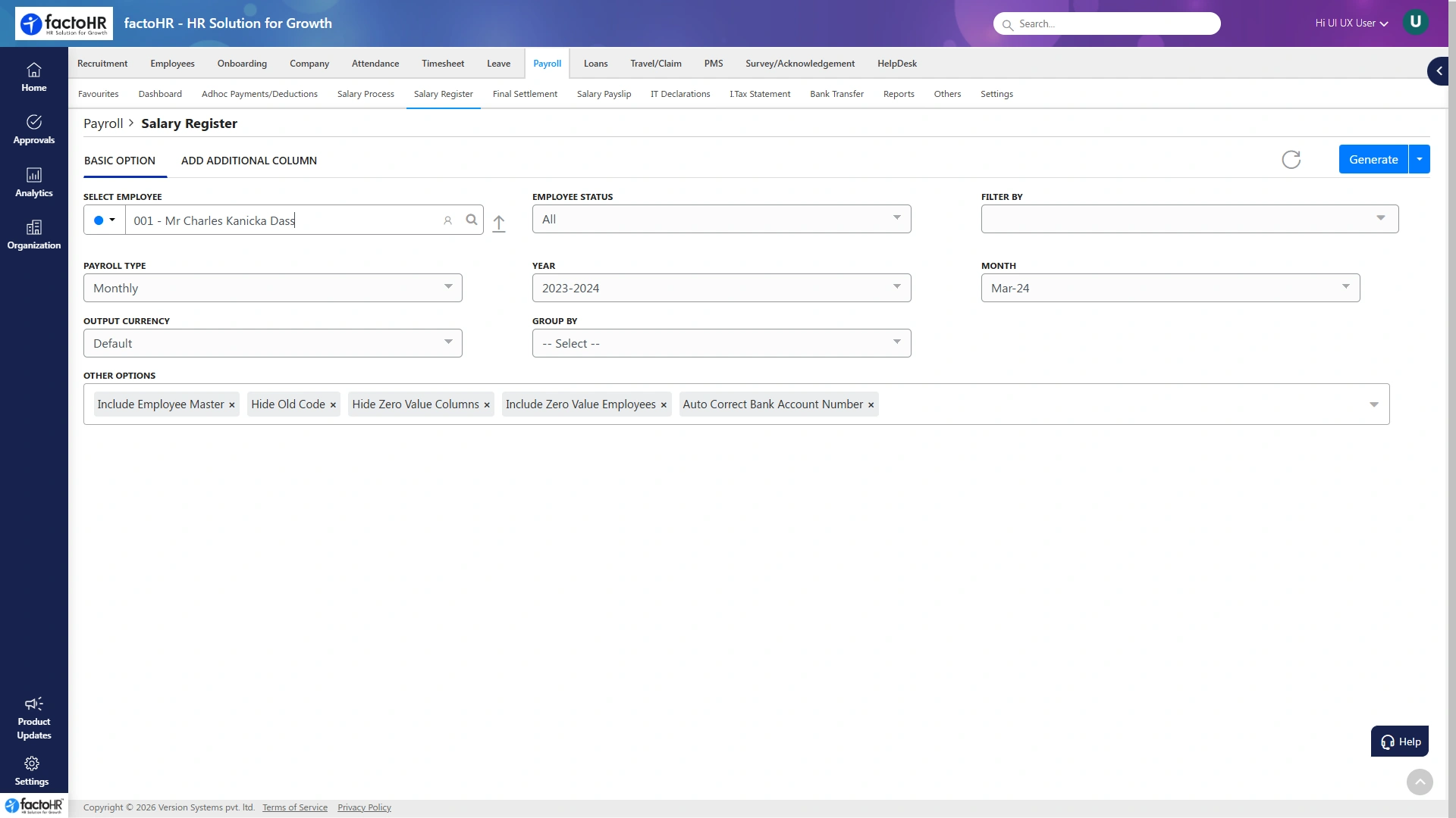 Payroll software salary register during parallel run migration