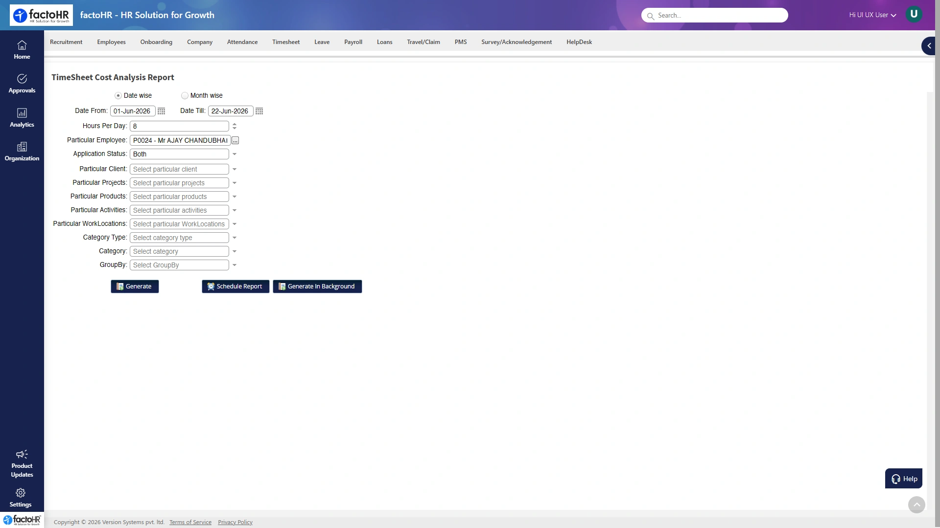 Timesheet management software cost analysis report